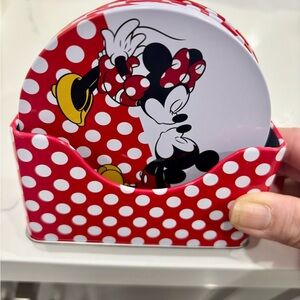 Disney Red and White Polka Dot Coaster Set